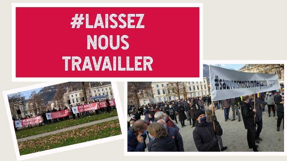 Manifestation commerçants Grenoble